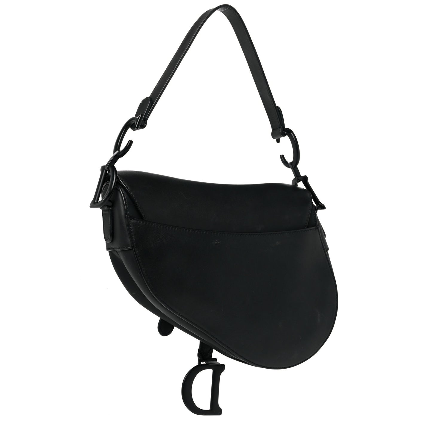Ultra Matte Calfskin Saddle Bag Black