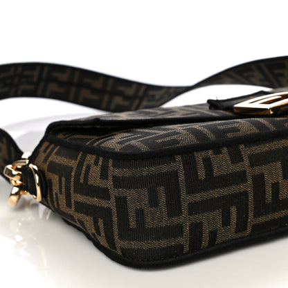 Fendi Fabric Jacquard FF 1974 Medium Baguette Tobacco Moro Black 11 of 12