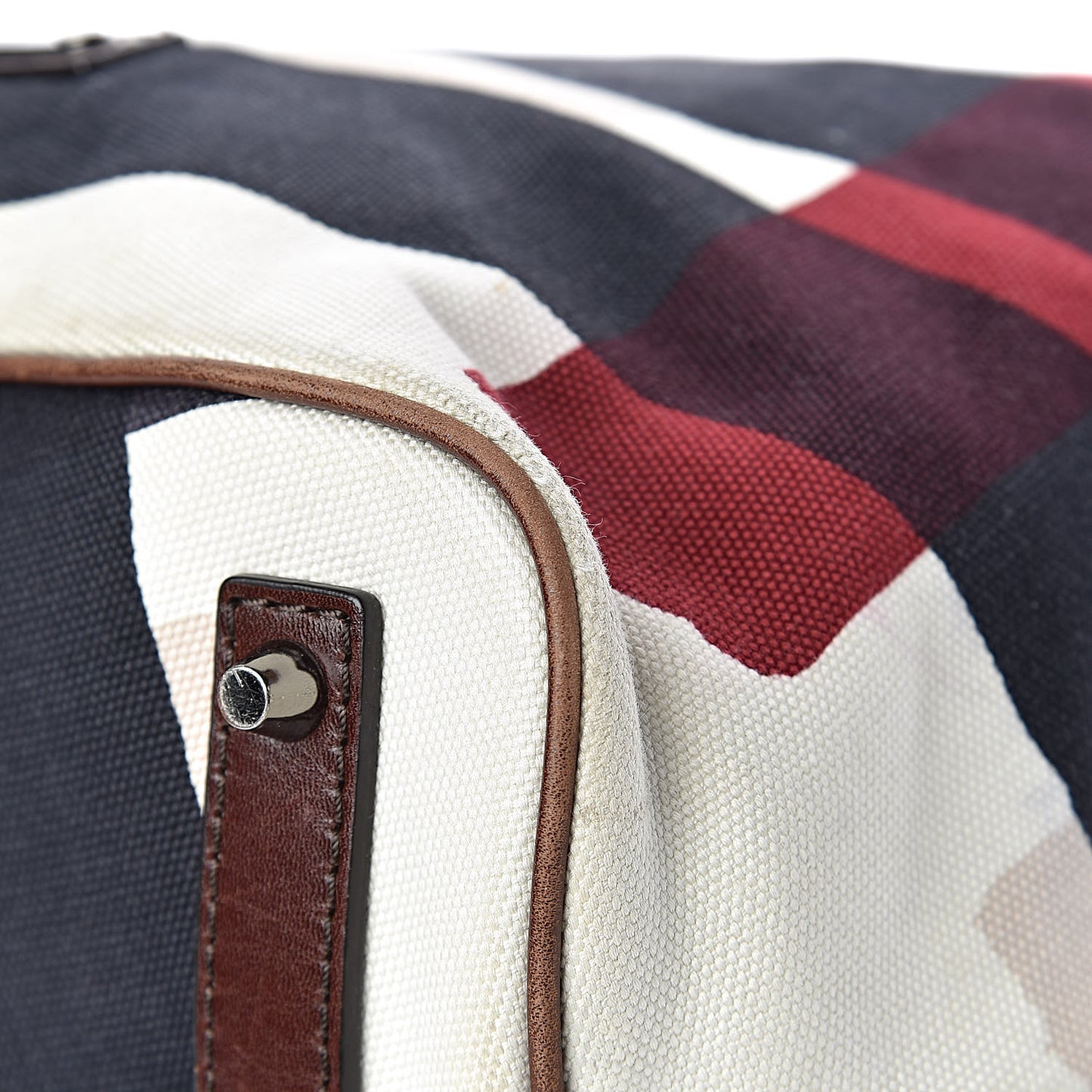 Canvas Check Bucket Bag Multicolor