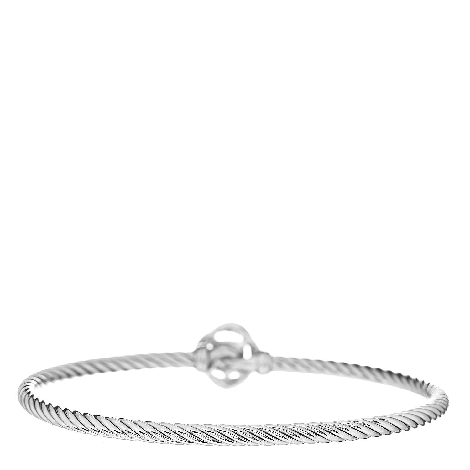 David Yurman Sterling Silver Diamond 3mm Infinity Bracelet 3 of 4