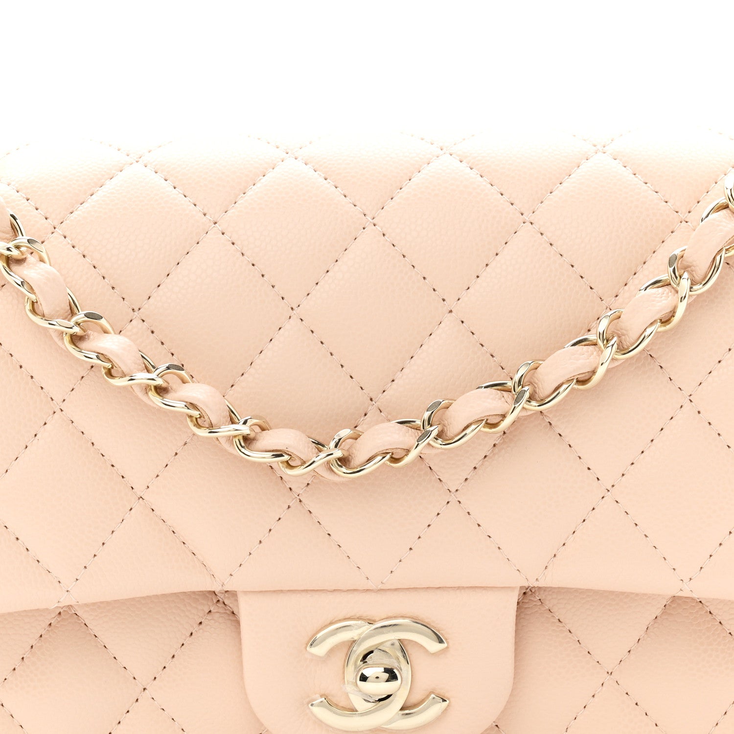 Chanel Caviar Quilted Medium Double Flap Beige 8 of 11