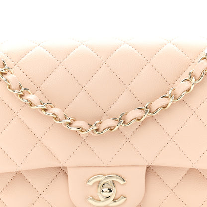 Chanel Caviar Quilted Medium Double Flap Beige 8 of 11
