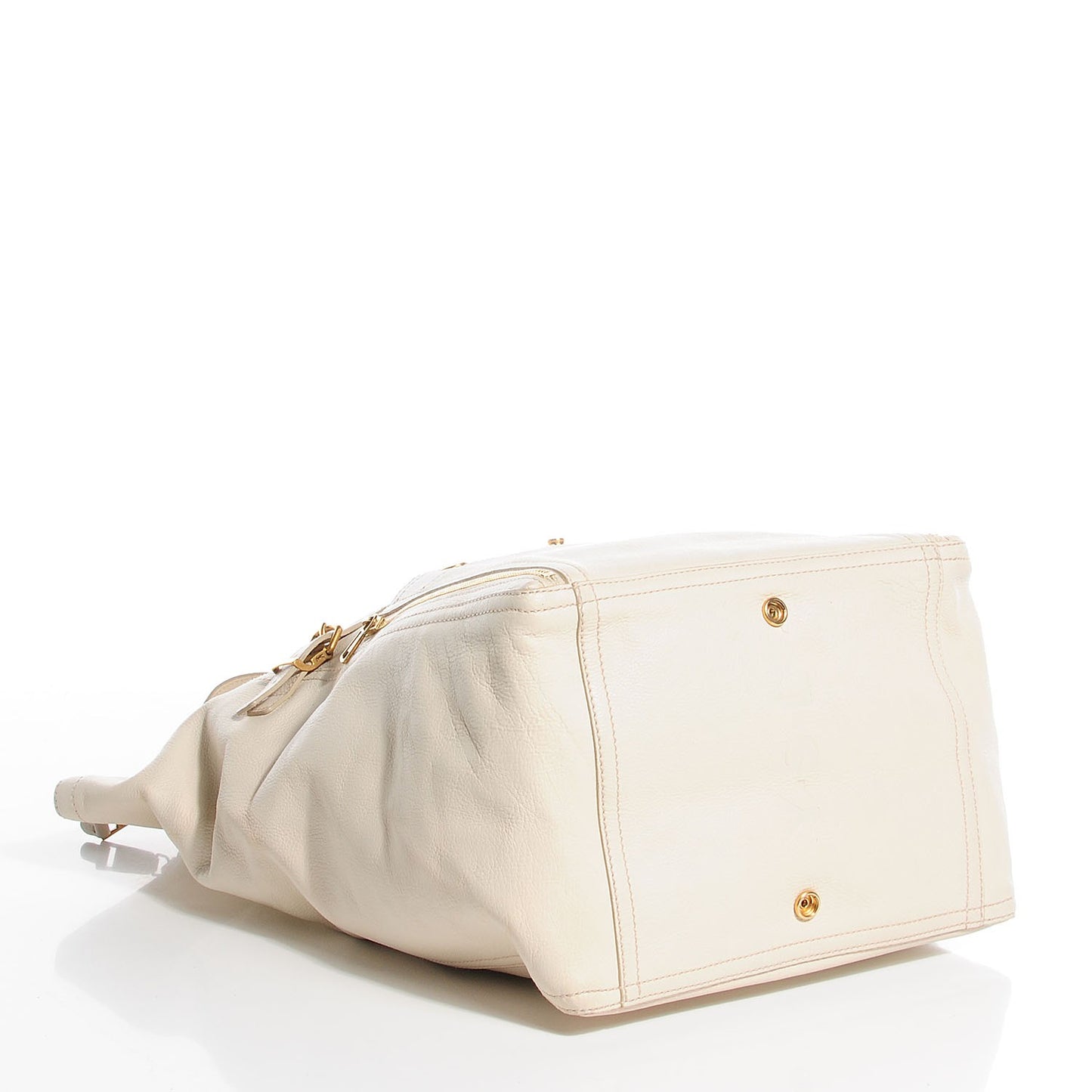 Calfskin Large Downtown Tote Ivory