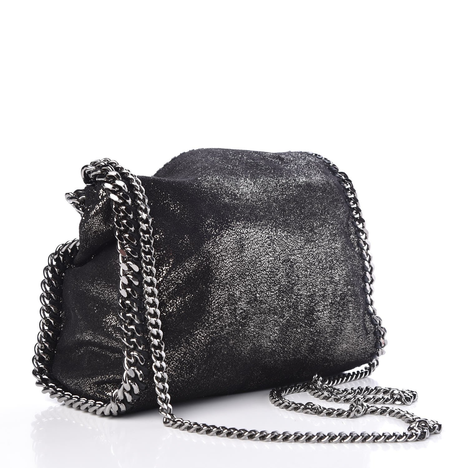 Stella McCartney Shaggy Deer Mini Falabella Fold Over Tote Ruthenium 4 of 8