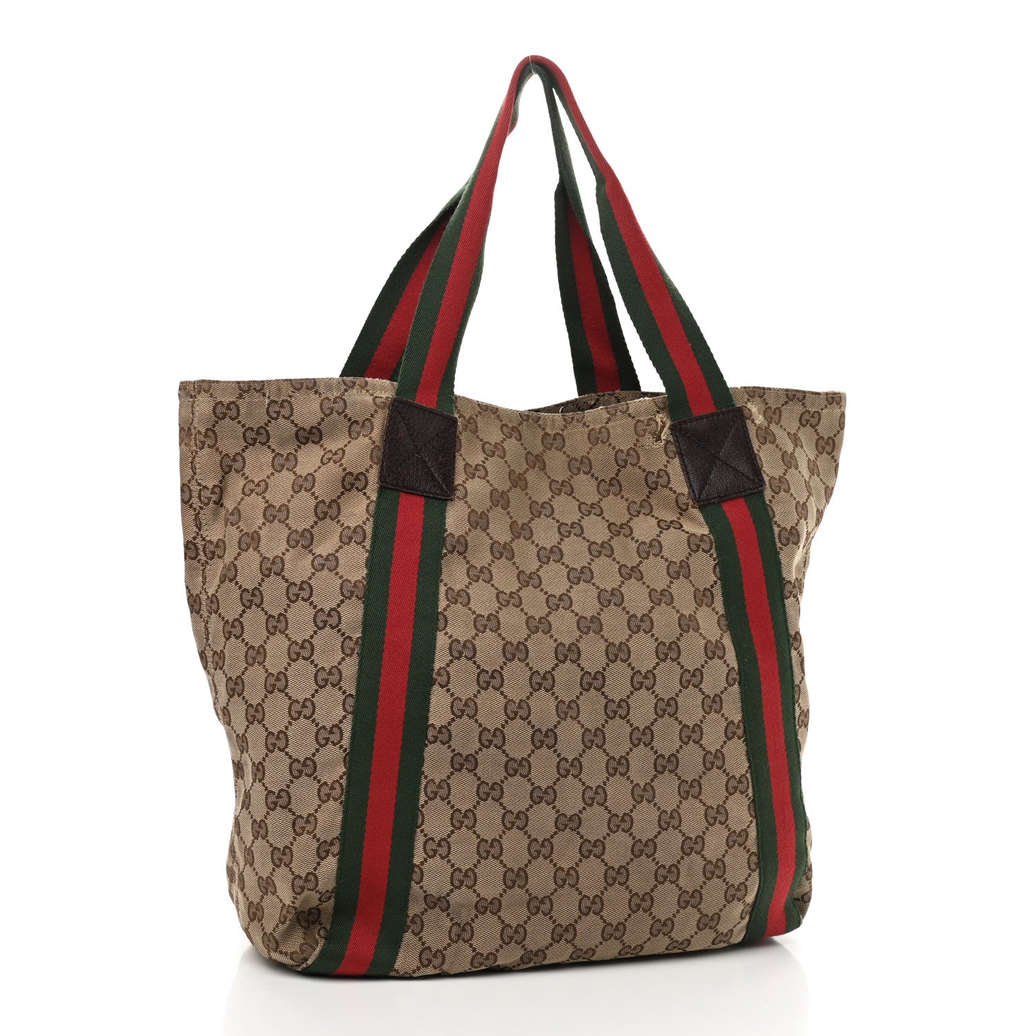 Gucci GG Monogram Medium Web Handle Vertical Tote Dark Brown 4 of 12