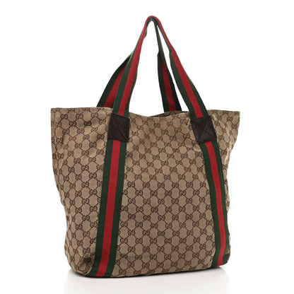 Gucci GG Monogram Medium Web Handle Vertical Tote Dark Brown 4 of 12