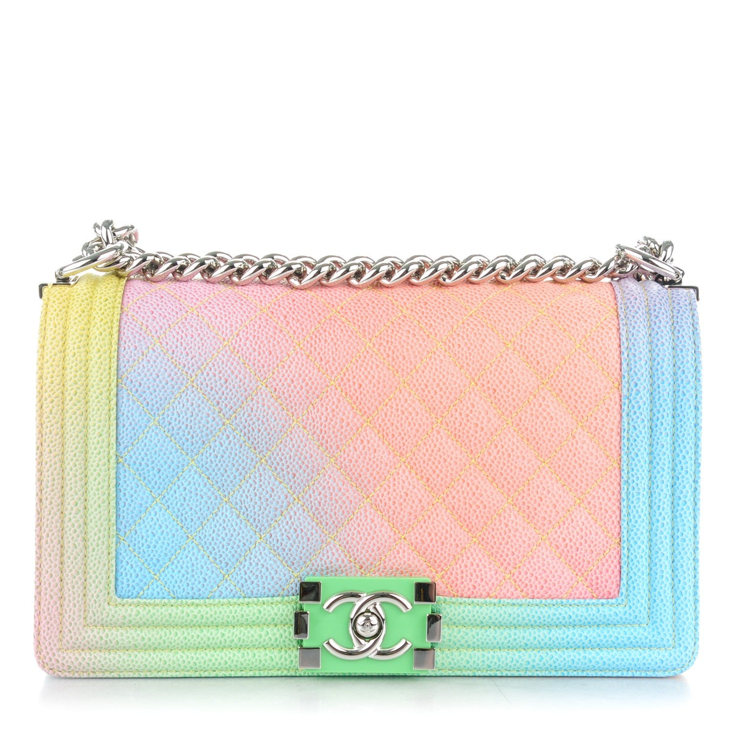 Chanel Caviar Quilted Medium Cuba Rainbow Boy Flap Multicolor 1 of 8