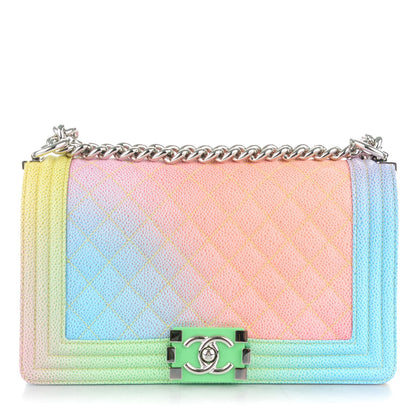 Chanel Caviar Quilted Medium Cuba Rainbow Boy Flap Multicolor 1 of 8