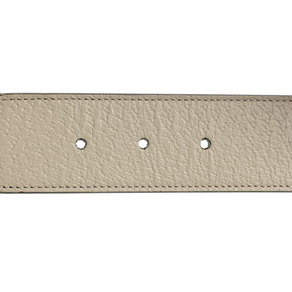 Gucci GG Supreme Monogram Berry Textured Dollar Calfskin Double G 40mm Belt 80 32 Beige Ebony Light Copper Mystic White 3 of 5