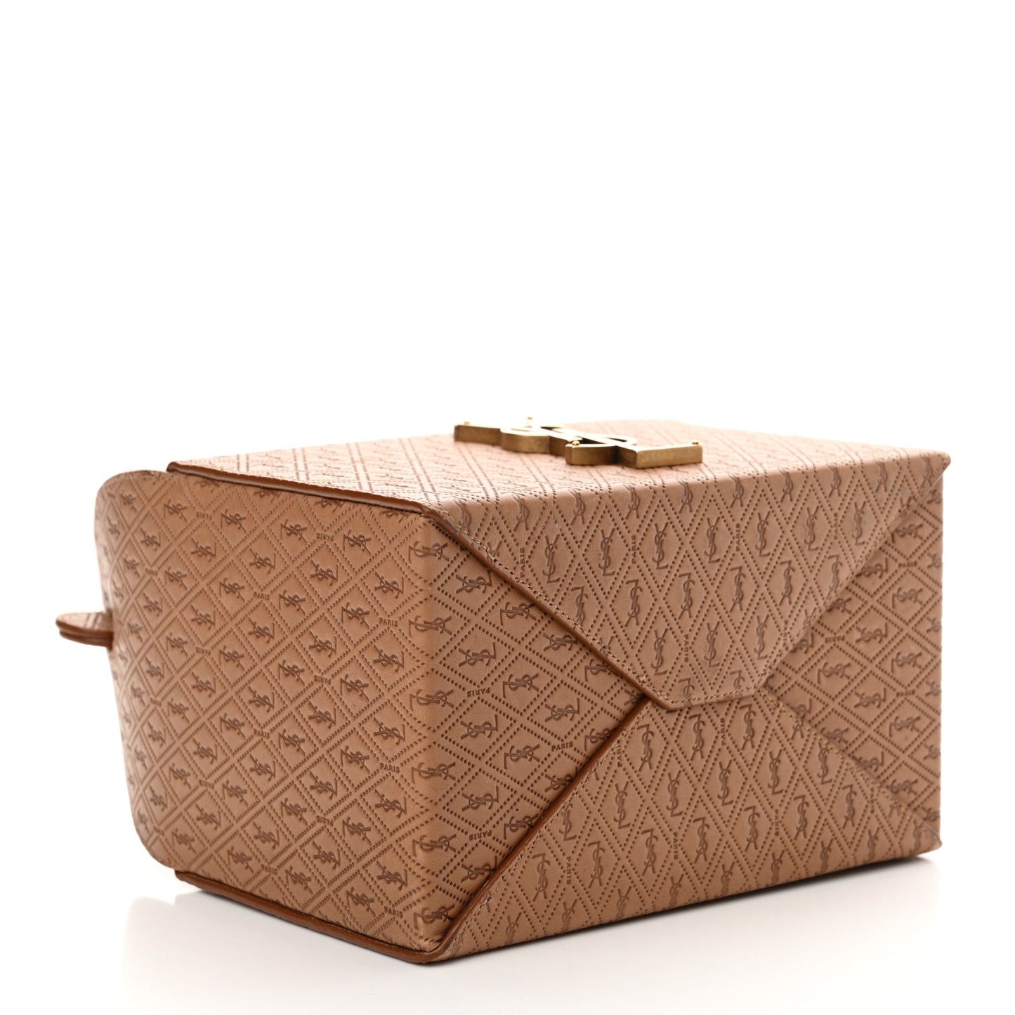 Calfskin Monogram Take Away Box Dusty Vintage Brown Gold
