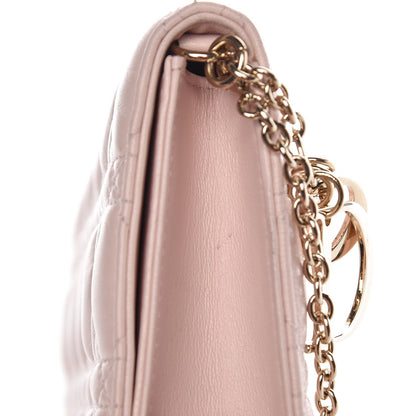 Christian Dior Lambskin Cannage Lady Dior Convertible Clutch Pink 7 of 11