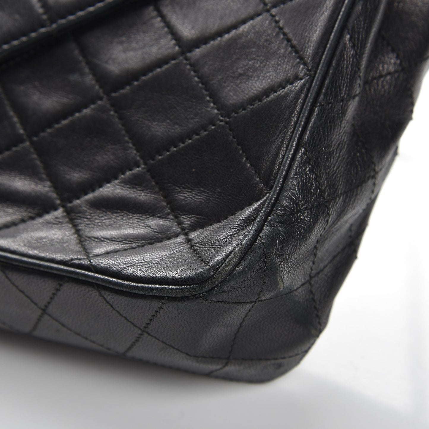 Lambskin Quilted Small Single Flap Black