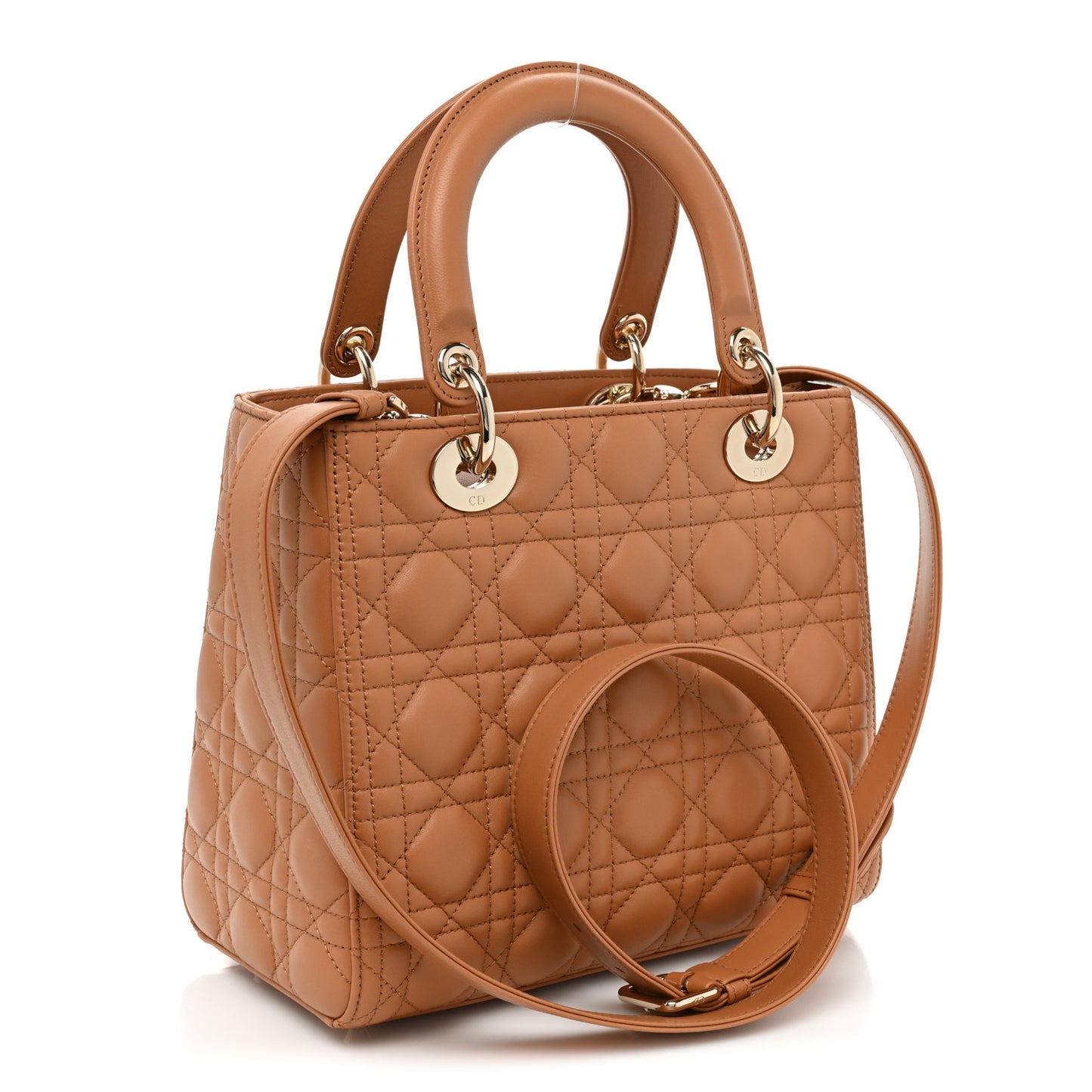 Lambskin Cannage Medium Lady Dior Amber
