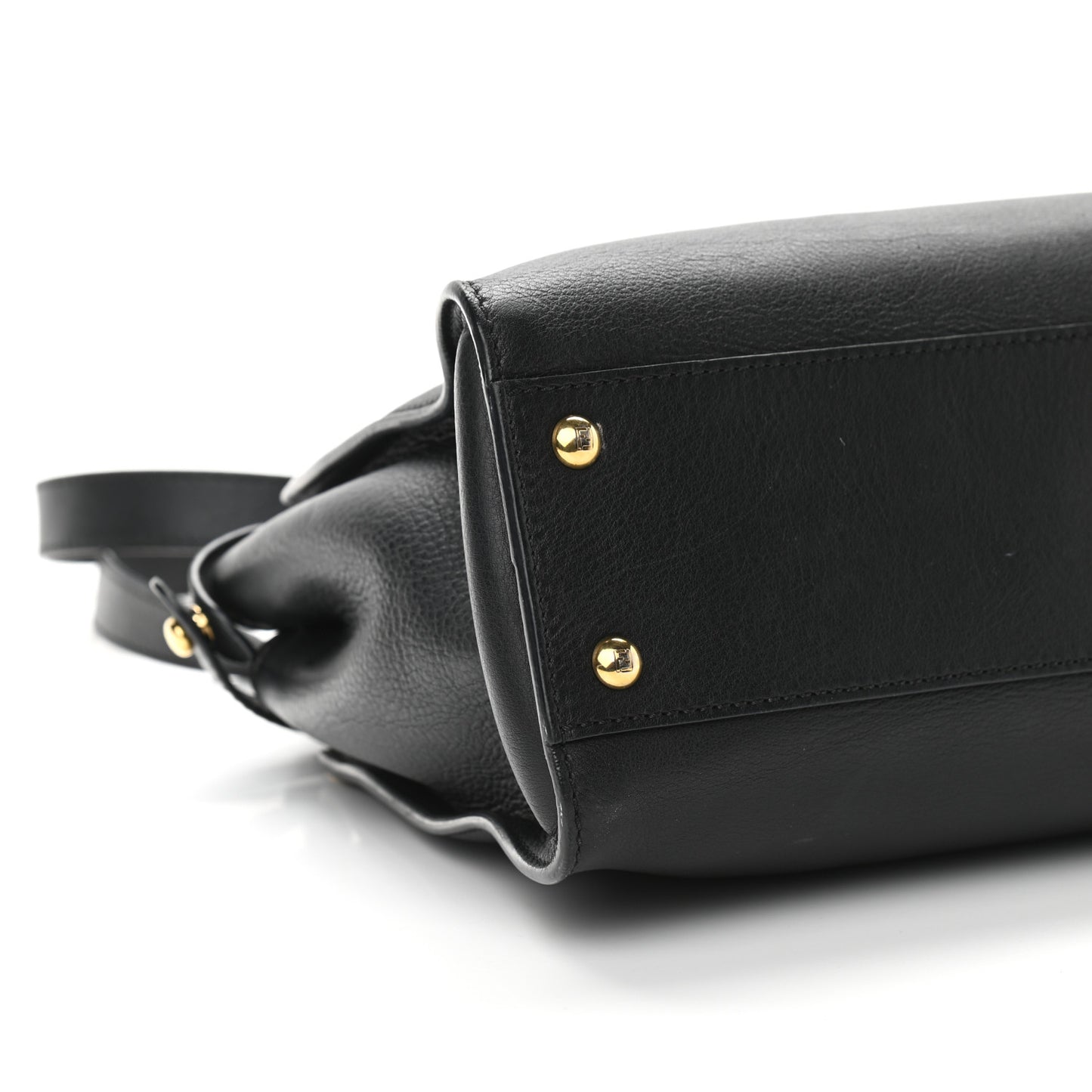 Vitello Seta Shiny Nappa Medium Peekaboo Iconic Satchel Black