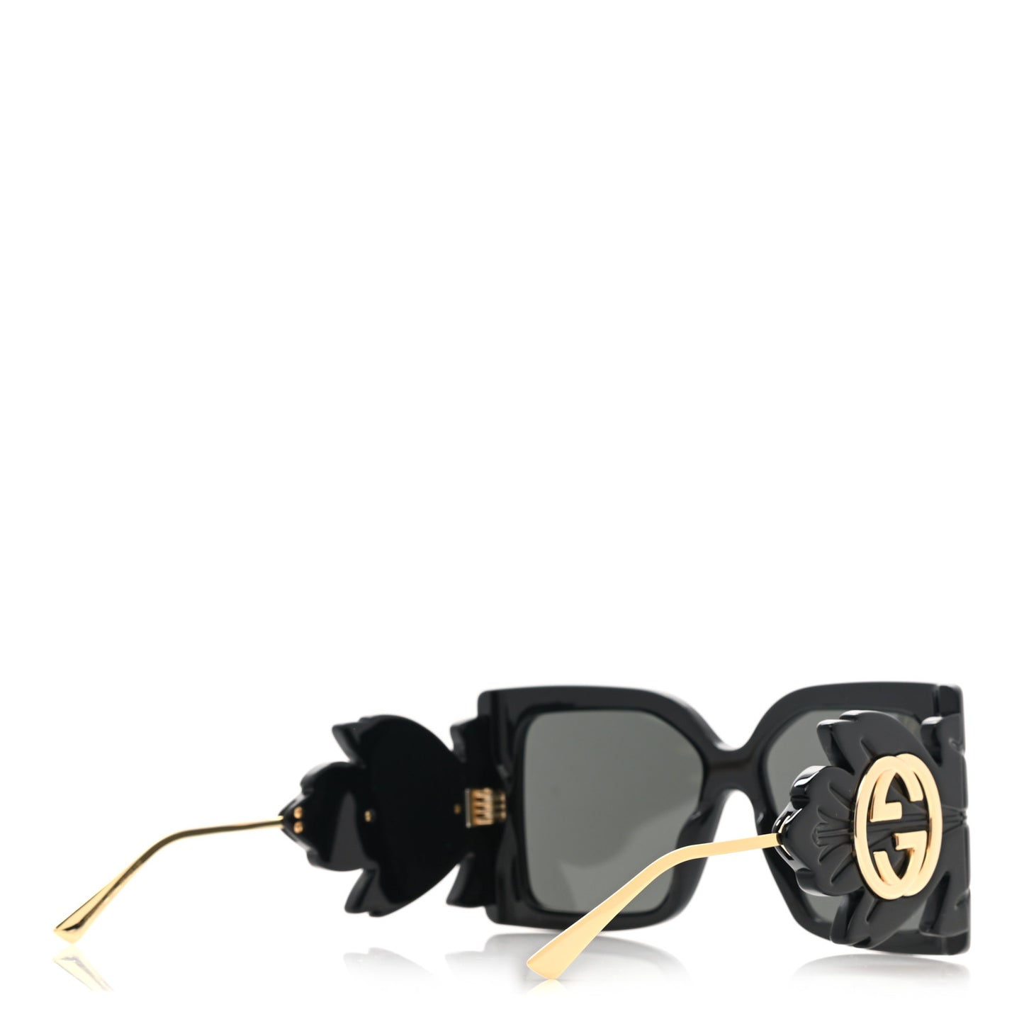 Acetate Square Frame Wing Sunglasses GG0535S Black