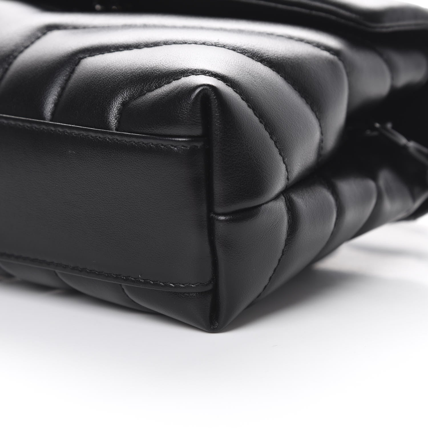 Saint Laurent Calfskin Y Quilted Monogram Toy Loulou Crossbody Bag Black 9 of 12