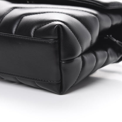 Saint Laurent Calfskin Y Quilted Monogram Toy Loulou Crossbody Bag Black 9 of 12