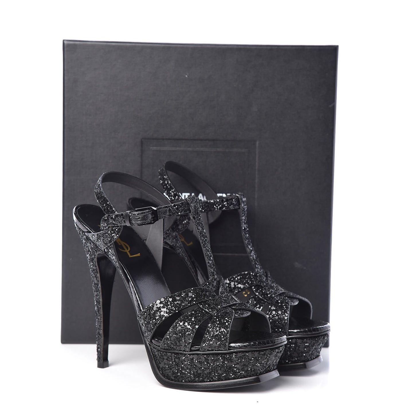 Lacquer Ayers Glitter 105 Platform Sandals 38 Black