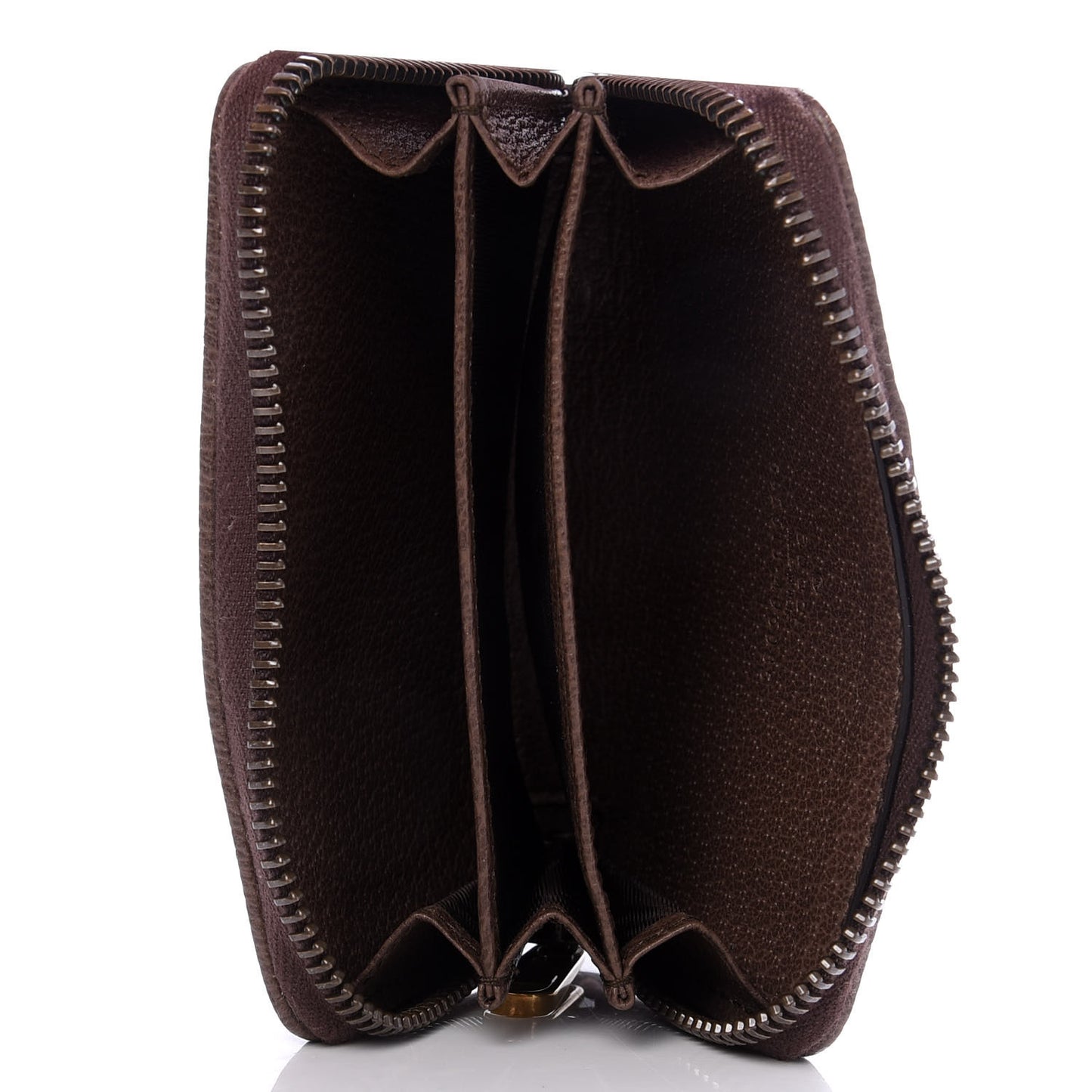 GG Supreme Web Ophidia Zip Around Card Case Brown
