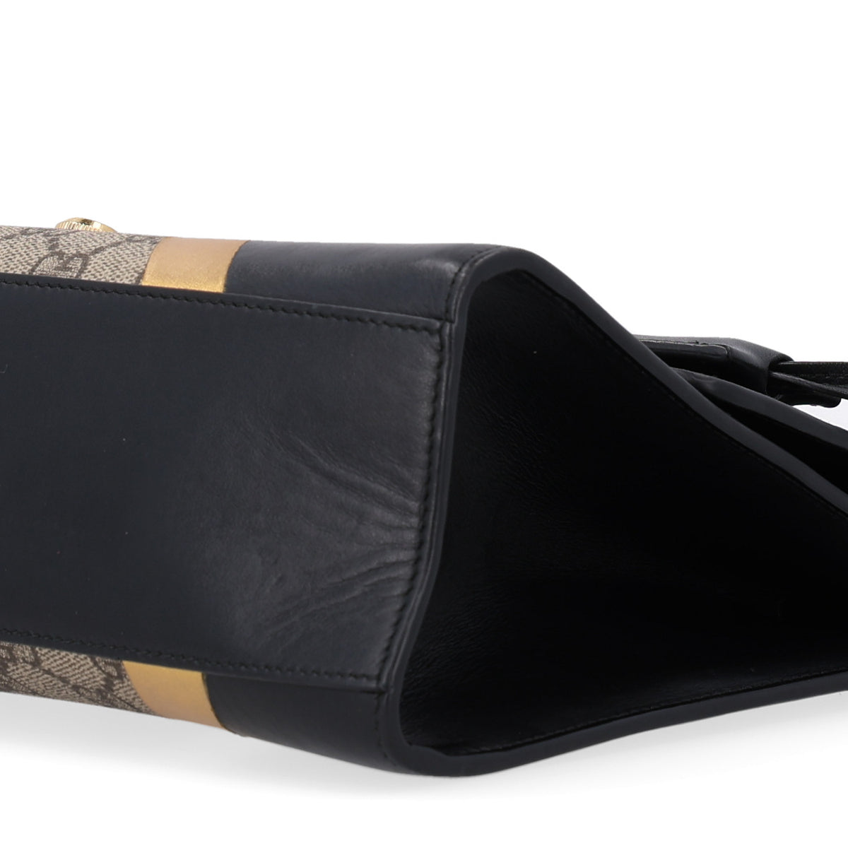 Gucci Calfskin GG Supreme Monogram Medium Padlock Shoulder Bag Black Gold 9 of 11