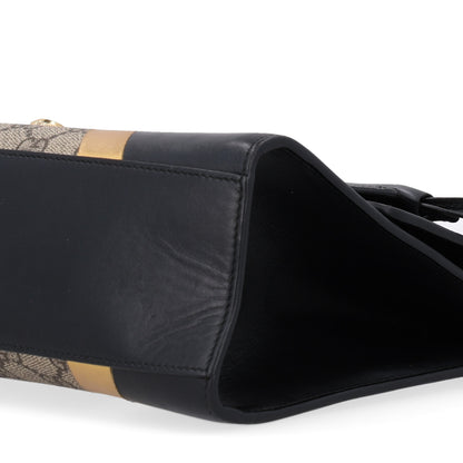 Gucci Calfskin GG Supreme Monogram Medium Padlock Shoulder Bag Black Gold 9 of 11