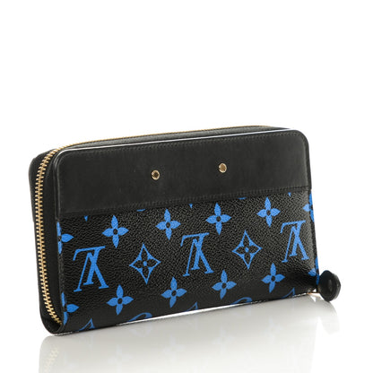 Louis Vuitton Calfskin Colored Monogram Zippy Wallet Blue Black 3 of 7