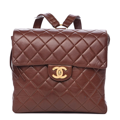Chanel Lambskin Quilted Backpack Brown 1 of 20