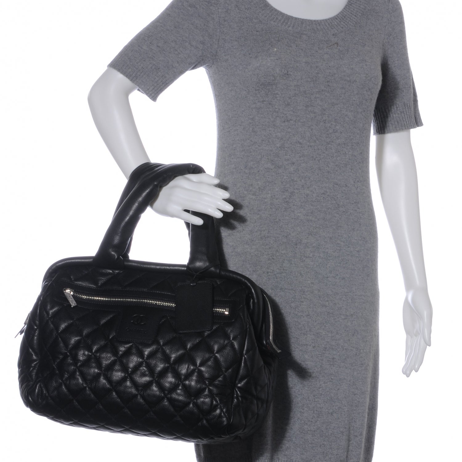 Chanel Caviar Coco Cocoon Bowler Black 2 of 7