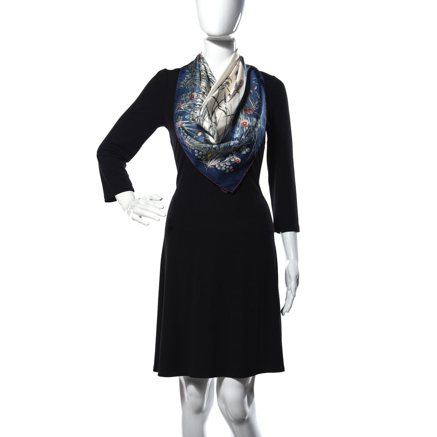 Silk Moonlight Filed Square Scarf Blue