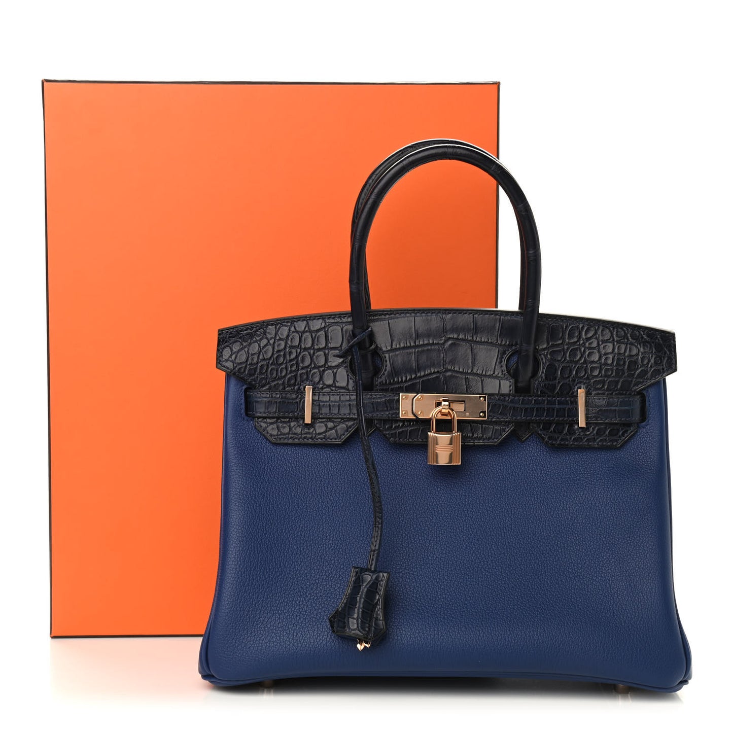 Togo Matte Alligator Birkin Touch 30 Bleu Saphir Bleu Marine