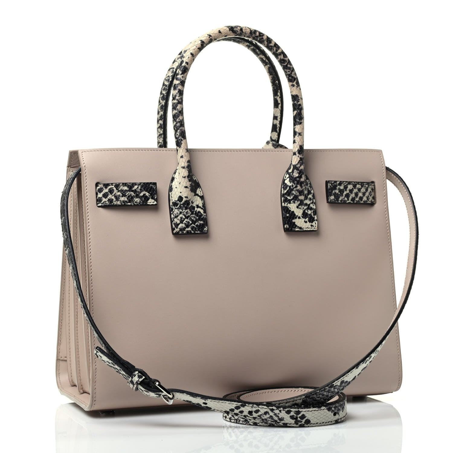 Saint Laurent Calfskin Embossed Python Baby Sac De Jour Powder Pink 3 of 6