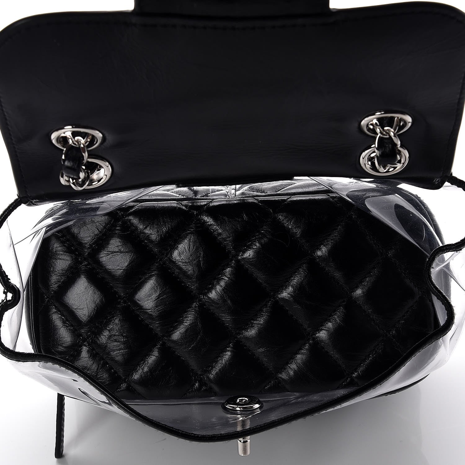 Chanel Crumpled Calfskin PVC Quilted Backpack Black 5 of 10