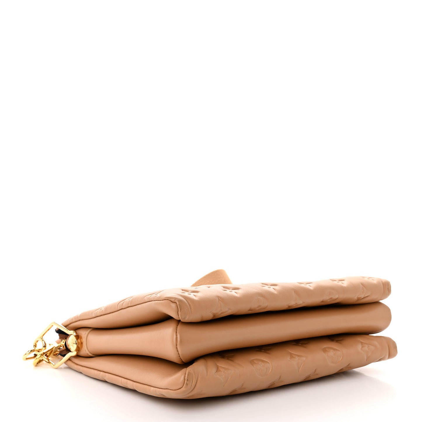 Lambskin Embossed Monogram Coussin PM Camel