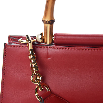 Gucci Nappa Bamboo Web Small Nymphaea Top Handle Bag Hibiscus Red 5 of 12