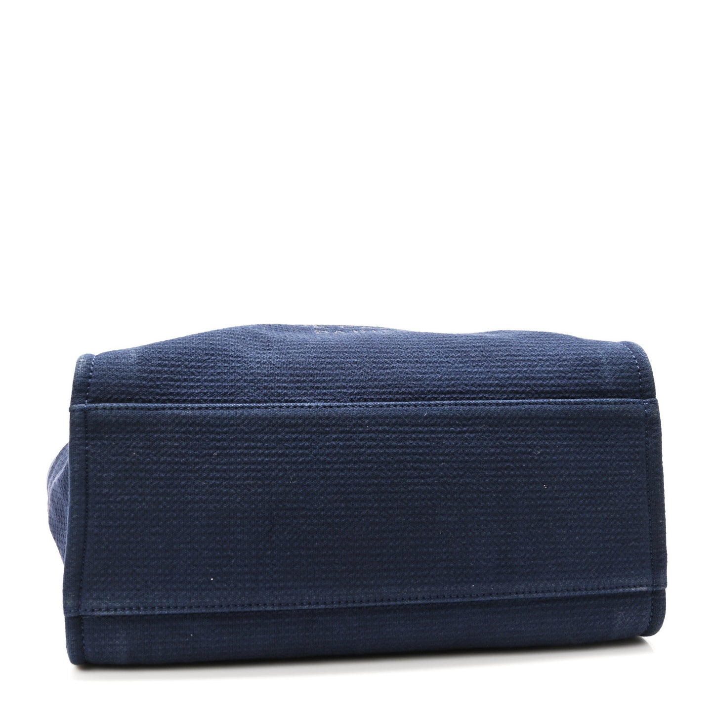Mixed Fibers Calfskin Medium Deauville Tote Dark Blue