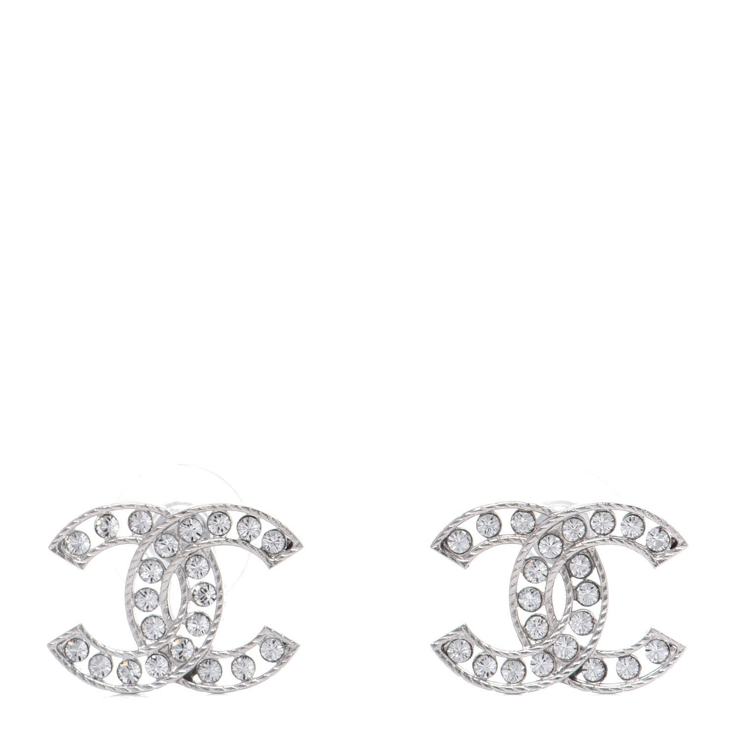 Crystal CC Earrings Silver