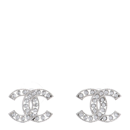 Chanel Crystal CC Earrings Silver 1 of 4