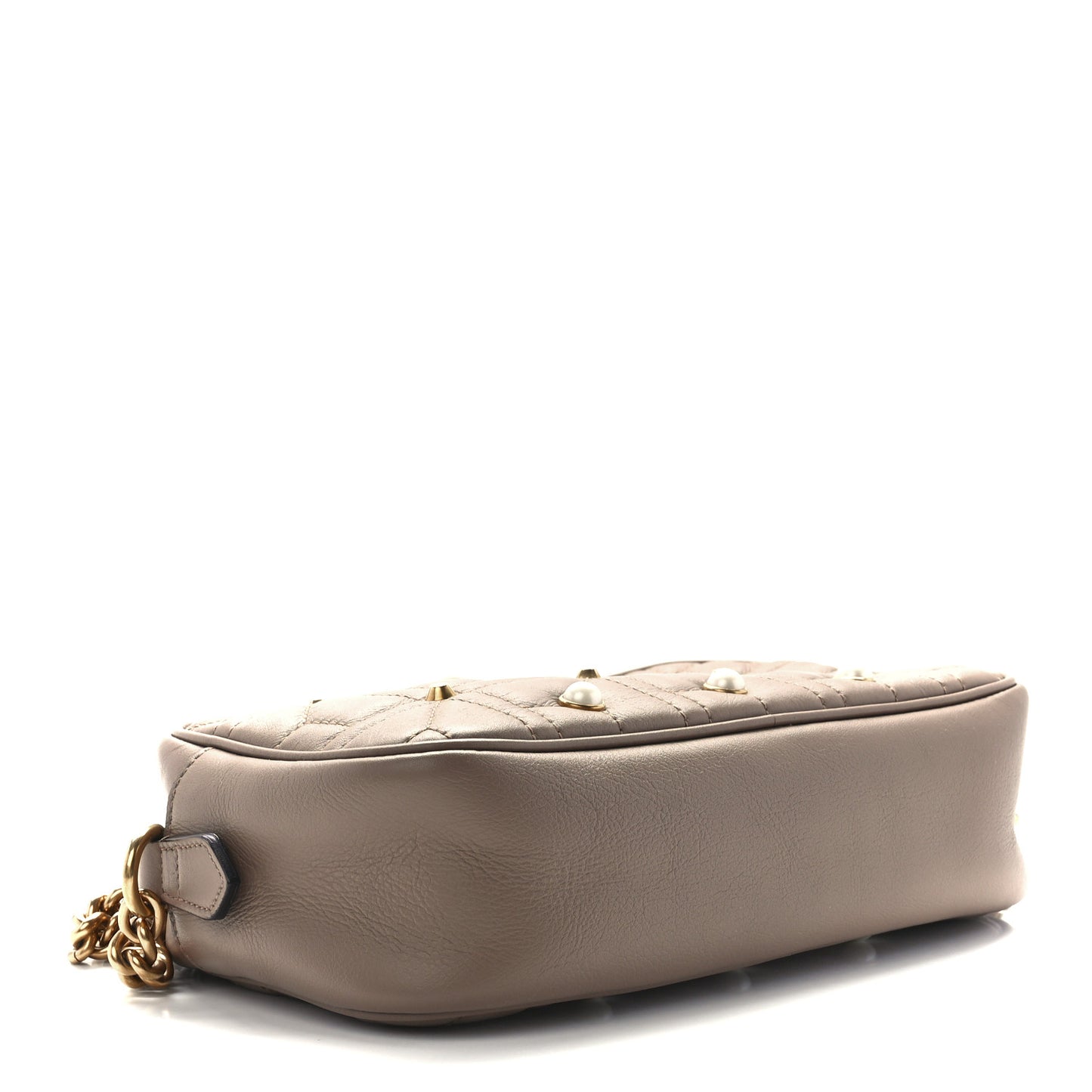 Calfskin Matelasse Studded Small Pearly GG Marmont Chain Shoulder Bag Porcelain Rose