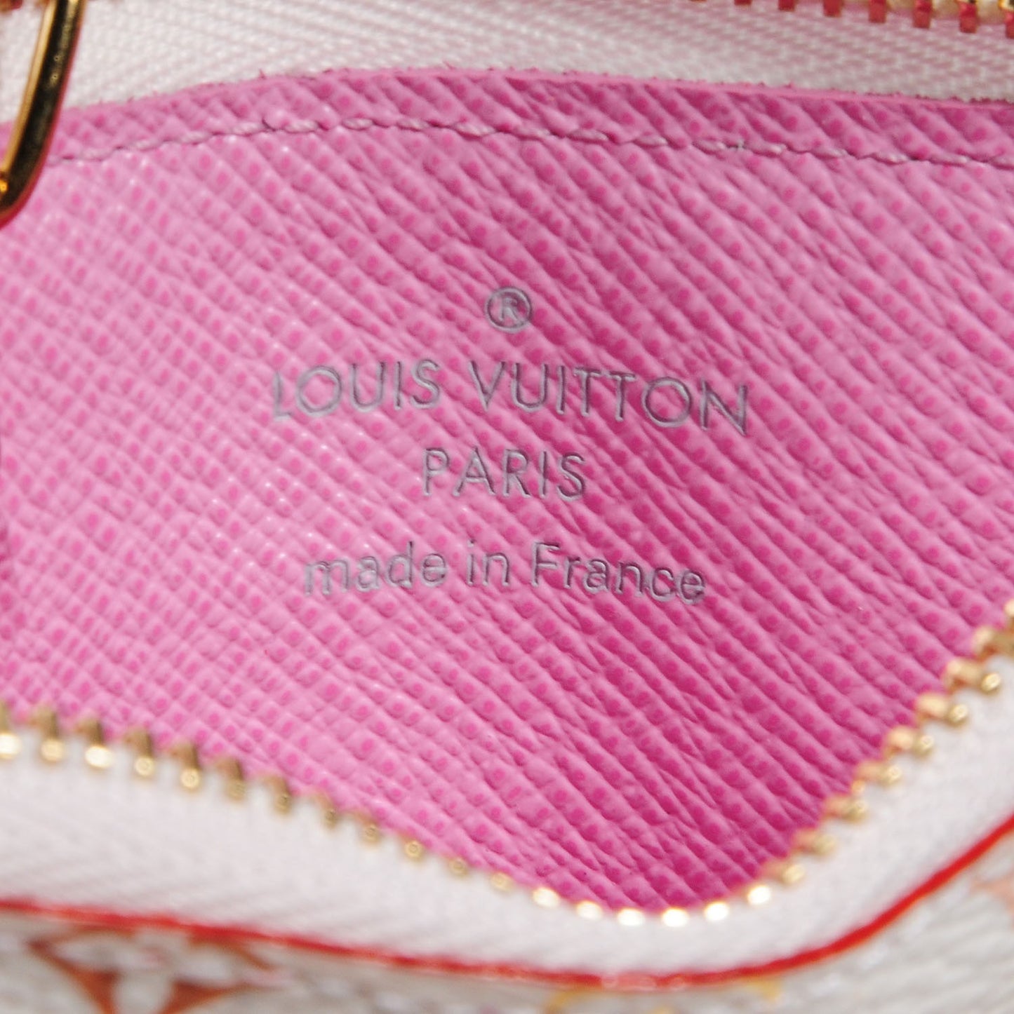 Monogram Multicolor Key Pouch White Litchi