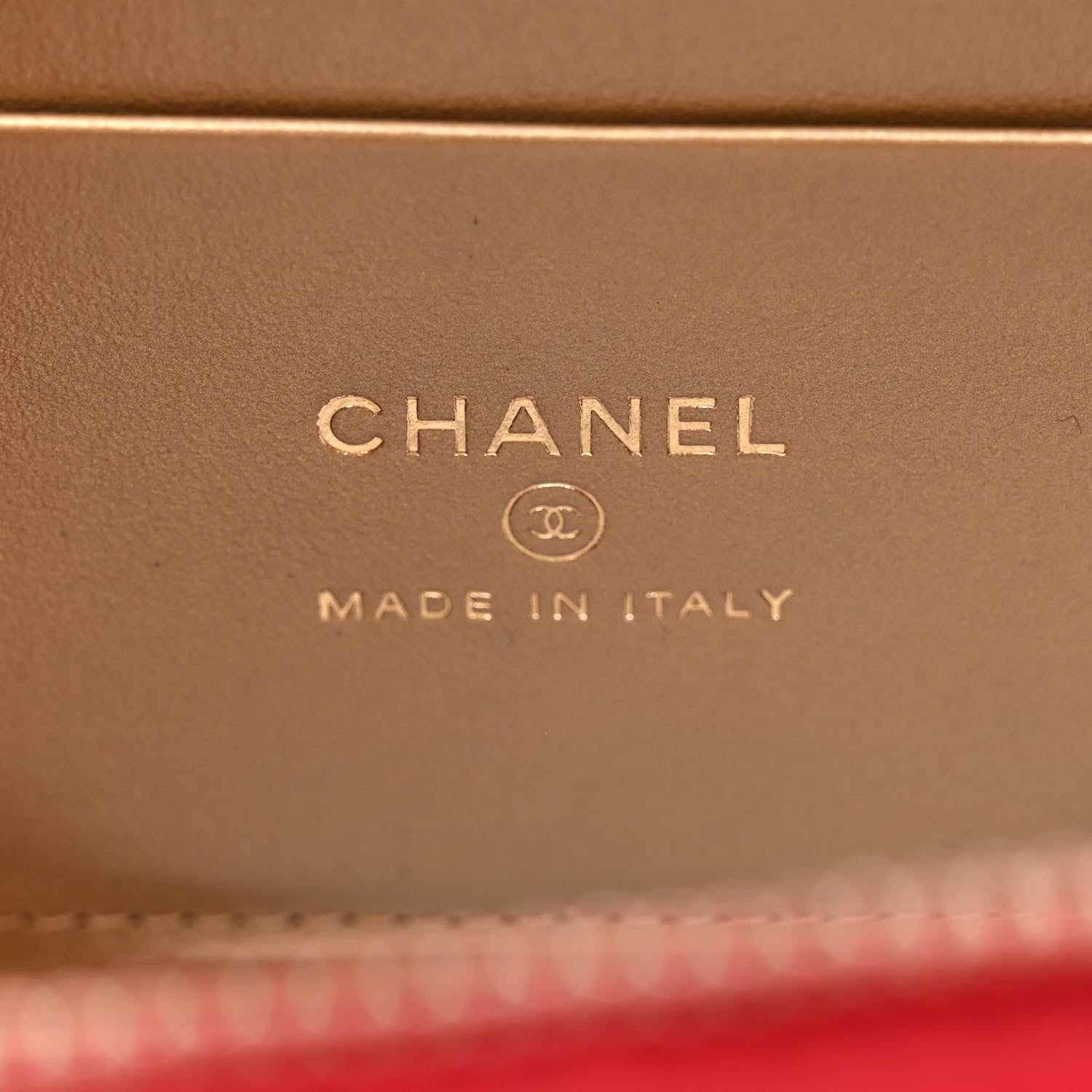 Chanel Lambskin Quilted Small Pearl Crush Vanity Case With Chain Red 6 of 15