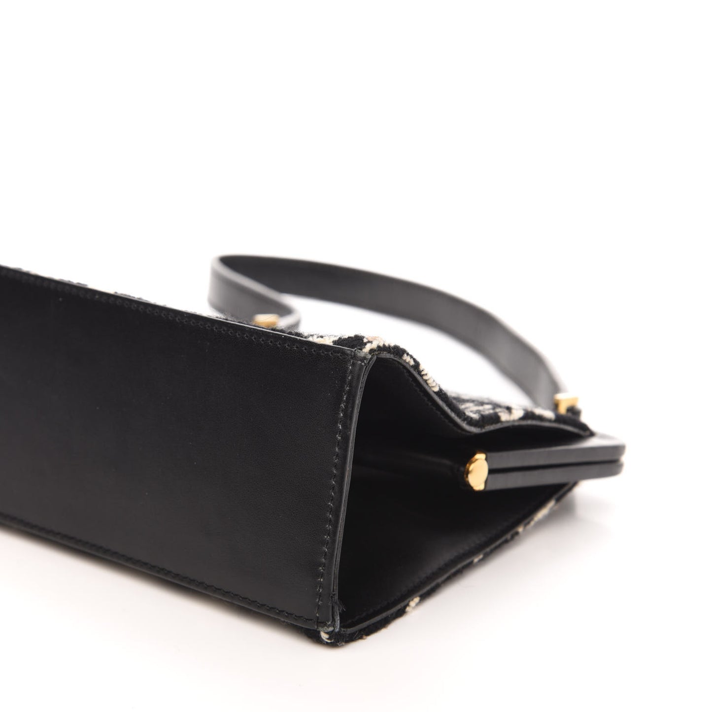 Wool Plaid Check Frame Bag Black