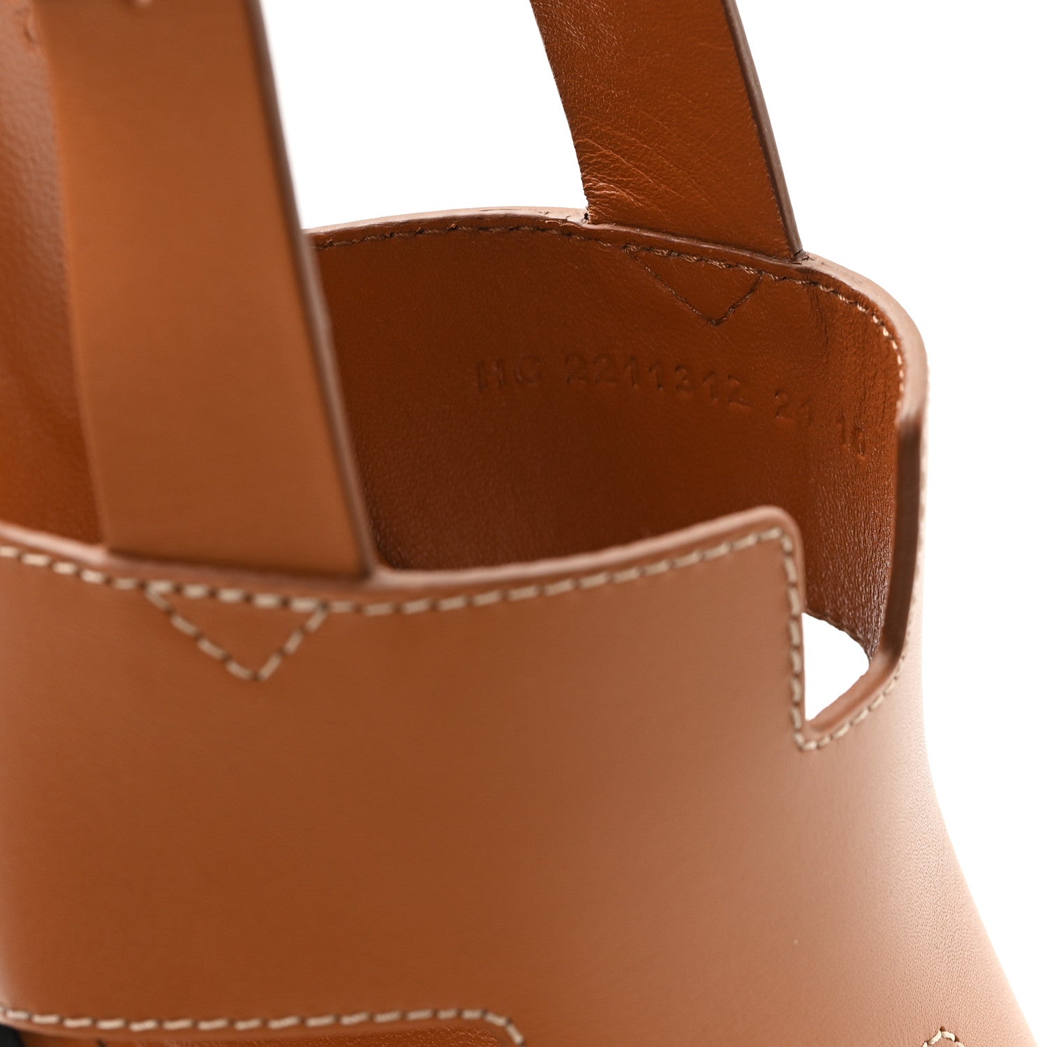 Hermes Calfskin Elbe 60 Sandals 38 Marron Glaise 9 of 10
