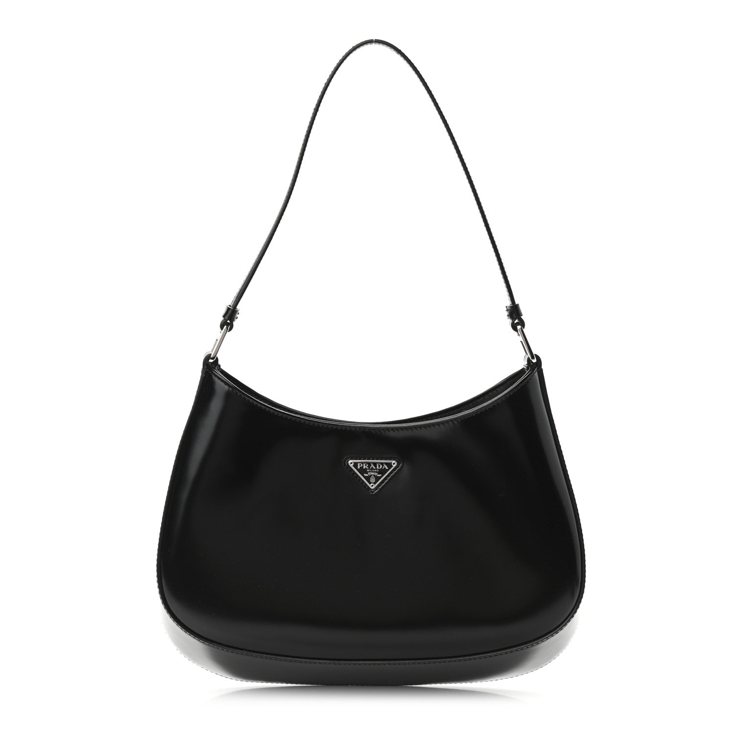 Prada Spazzolato Cleo Shoulder Bag Black 1 of 10