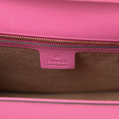 Gucci Vitello Fontanella Web Medium Sylvie Top Handle Bag Pink Tropical Flower 6 of 12