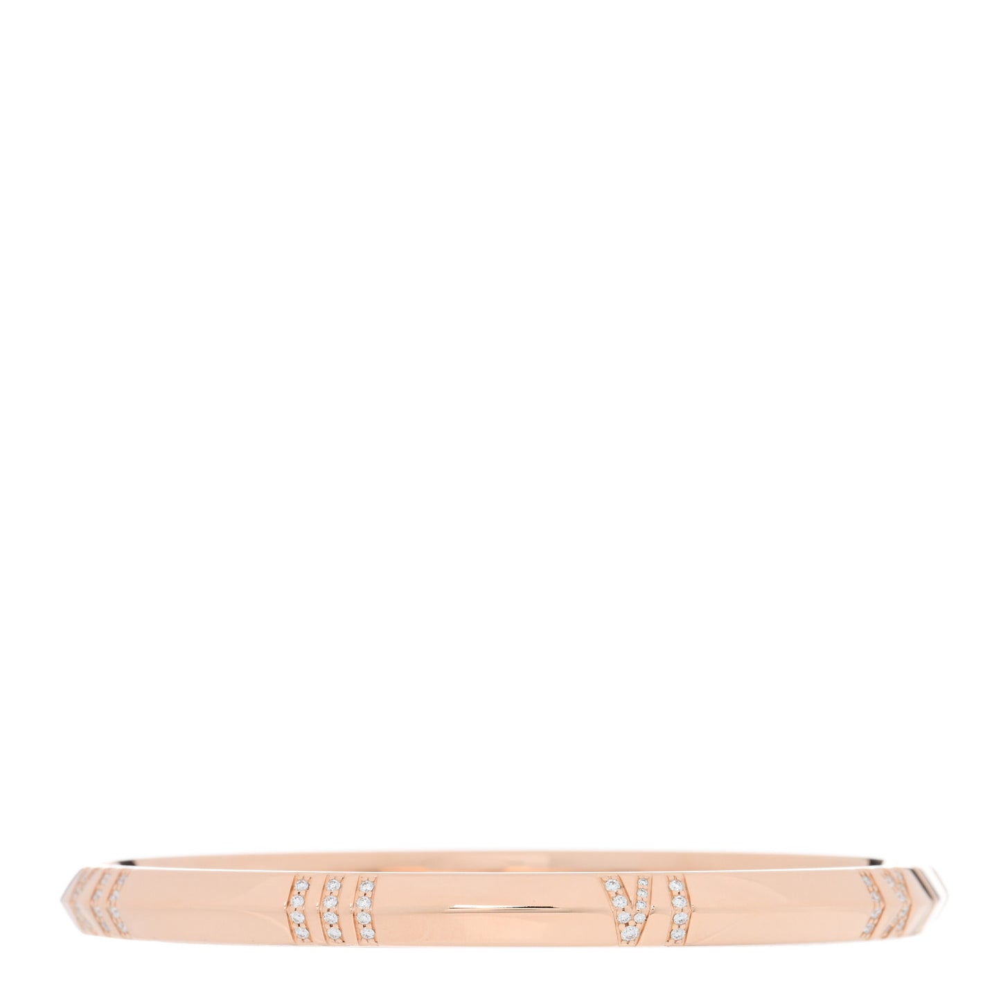 18K Rose Gold Diamond Atlas X Closed Hinged Bangle Bracelet