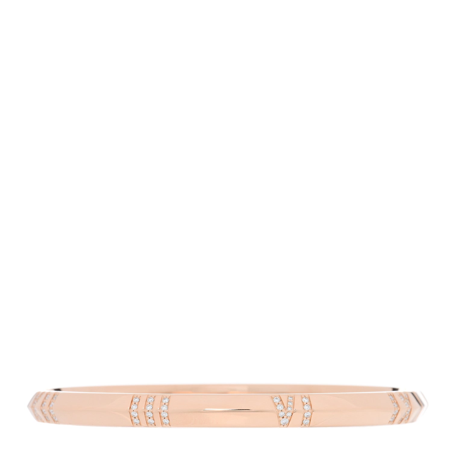 Tiffany 18K Rose Gold Diamond Atlas X Closed Hinged Bangle Bracelet 1 of 4