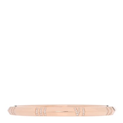 Tiffany 18K Rose Gold Diamond Atlas X Closed Hinged Bangle Bracelet 1 of 4