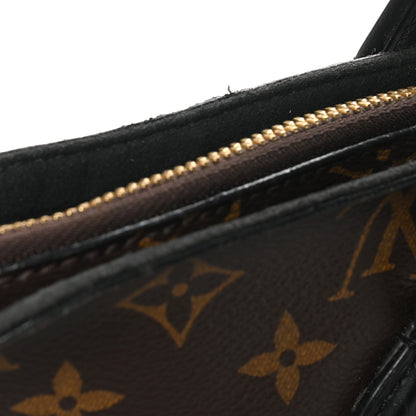 Louis Vuitton Monogram Flower Zipped Tote MM Black 10 of 11