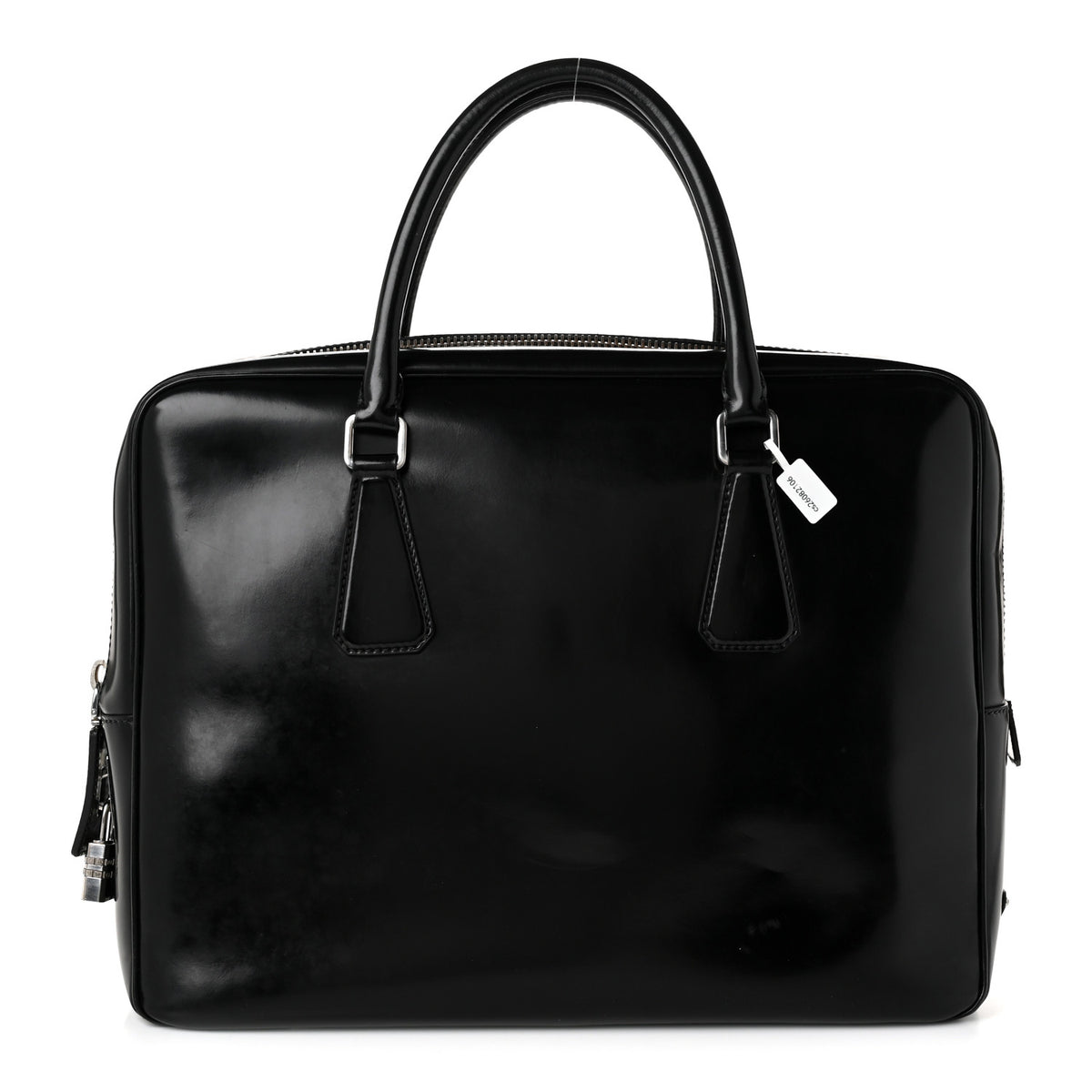 Spazzolato Large Zip Around Briefcase Black