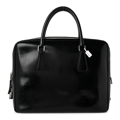 Prada Spazzolato Large Zip Around Briefcase Black 1 of 10